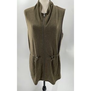 Cable & Gage  Olive Green Soft Zip Front Sports Dress w/ High Neck
